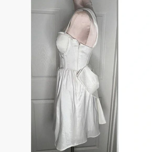 Altar’d State White Bow Mini Dress Sz M - Picture 7 of 16